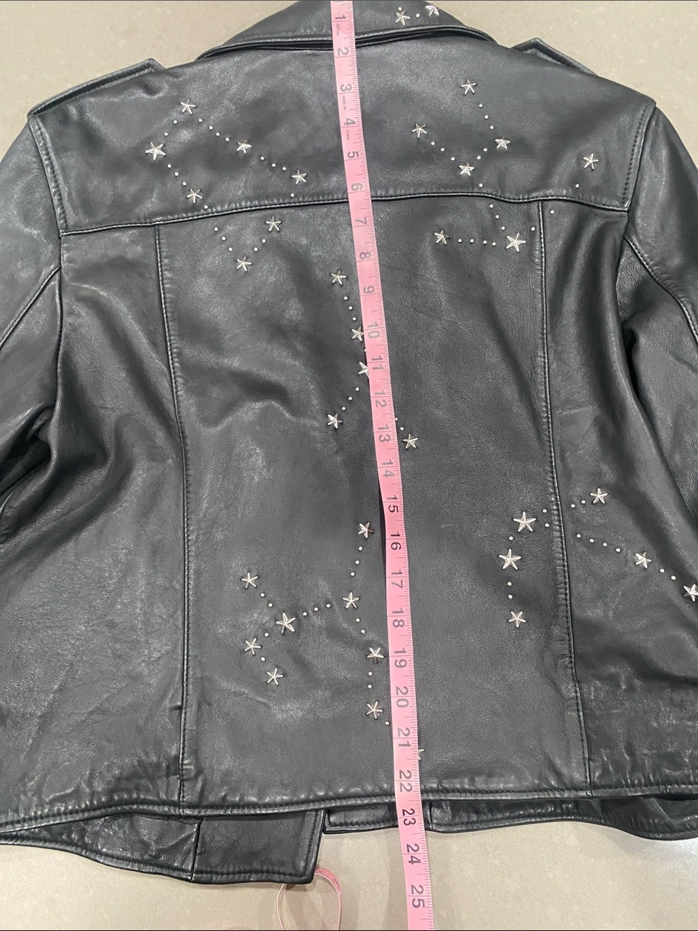 all saints leather balfern stela star studded moto jacket biker us 12 - Picture 14 of 14